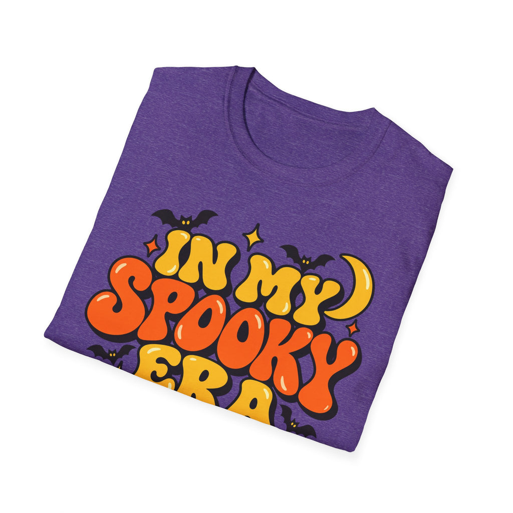 Halloween t-shirt in purple with retro spooky bubble lettering graphic