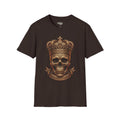 Dark Chocolate Crowned Skull T-Shirt with gold crown skull artwork