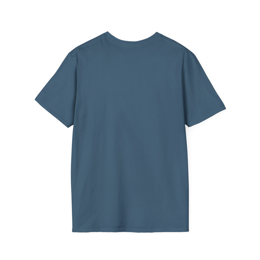 Leaping Cougar graphic tee, indigo blue, plain front without visible print