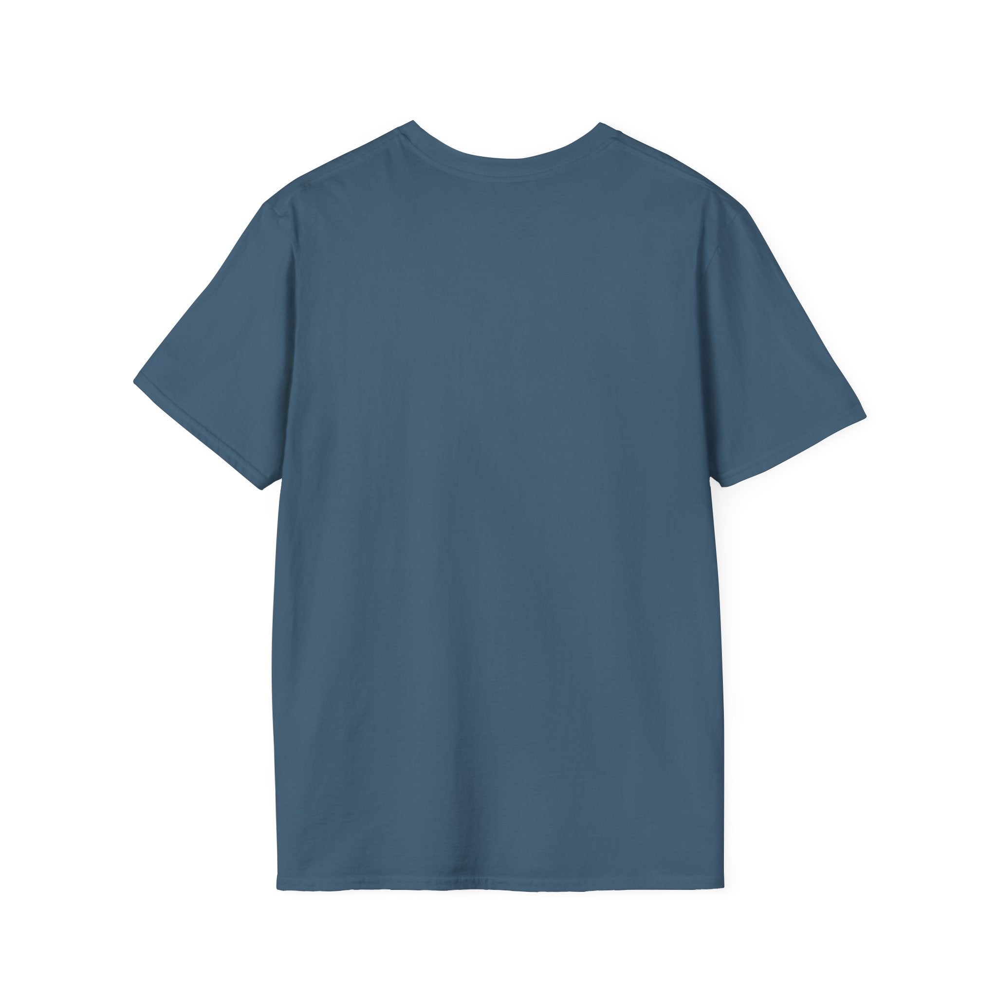 Leaping Cougar graphic tee, indigo blue, plain front without visible print