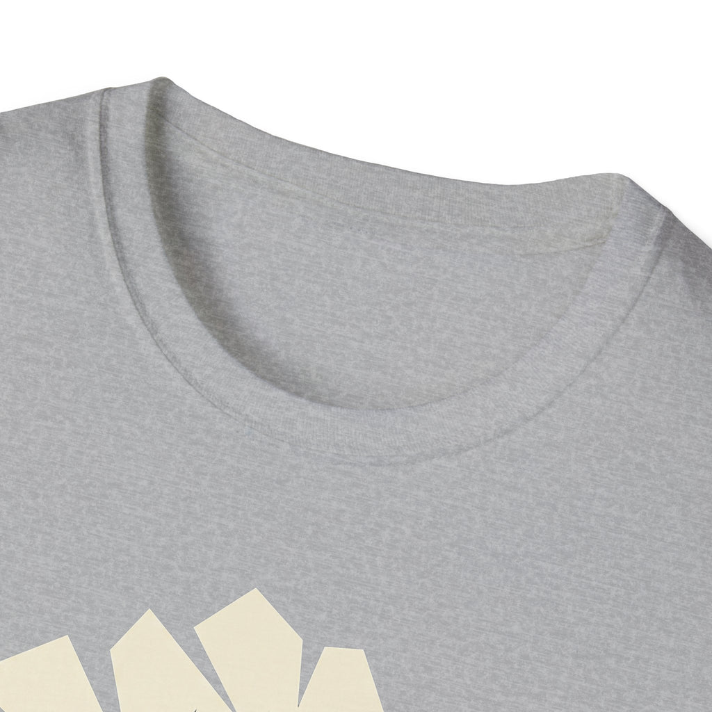 Sport grey crew-neck T-shirt neckline close-up