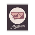 Montana travel sticker decal with state outline, mountain shapes, and “Montana” script