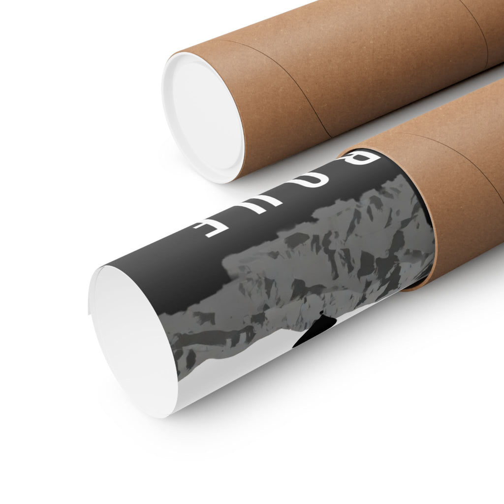 Rolled matte paper Albuquerque New Mexico map poster, black and gray design