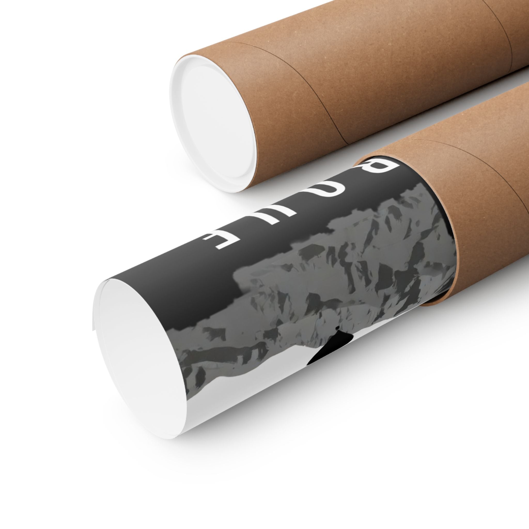 Rolled matte paper Albuquerque New Mexico map poster, black and gray design