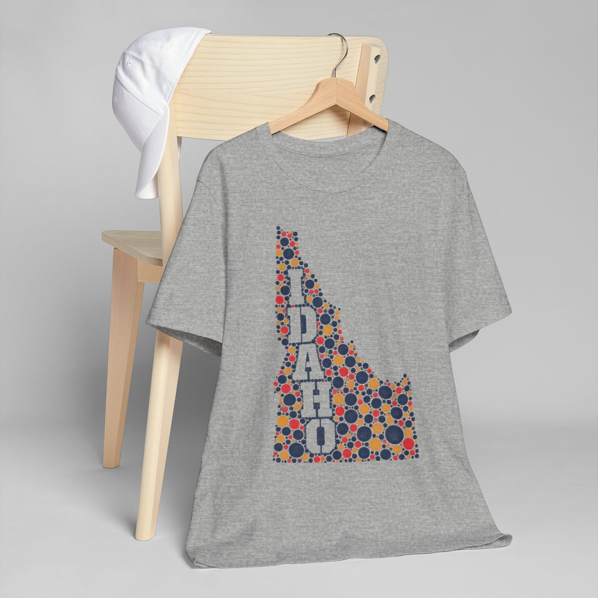 Idaho Polka Dot State Outline T-Shirt | Colorful Idaho Map Graphic Tee