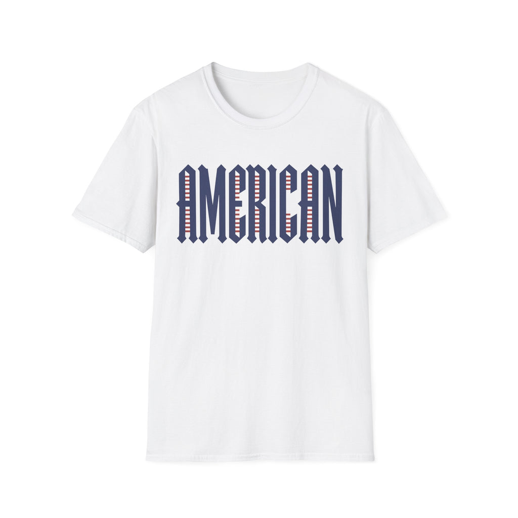 American Flag Stripe Lettering T-Shirt - Patriotic USA Pride Tee