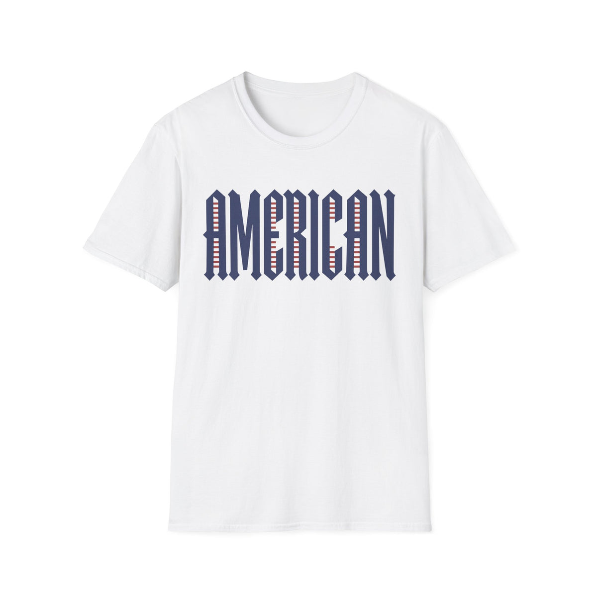 American Flag Stripe Lettering T-Shirt - Patriotic USA Pride Tee