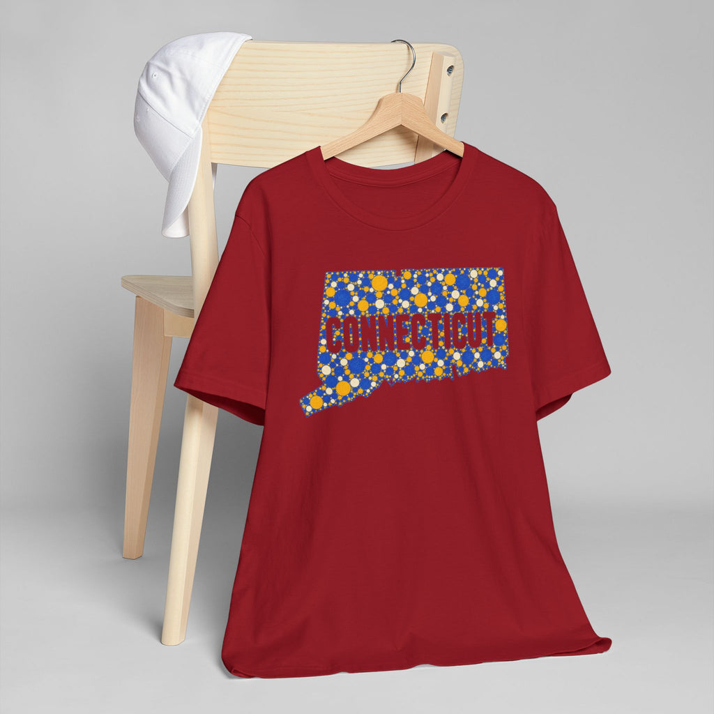 Connecticut State Floral Pattern T-Shirt | Connecticut Map Outline Graphic Tee
