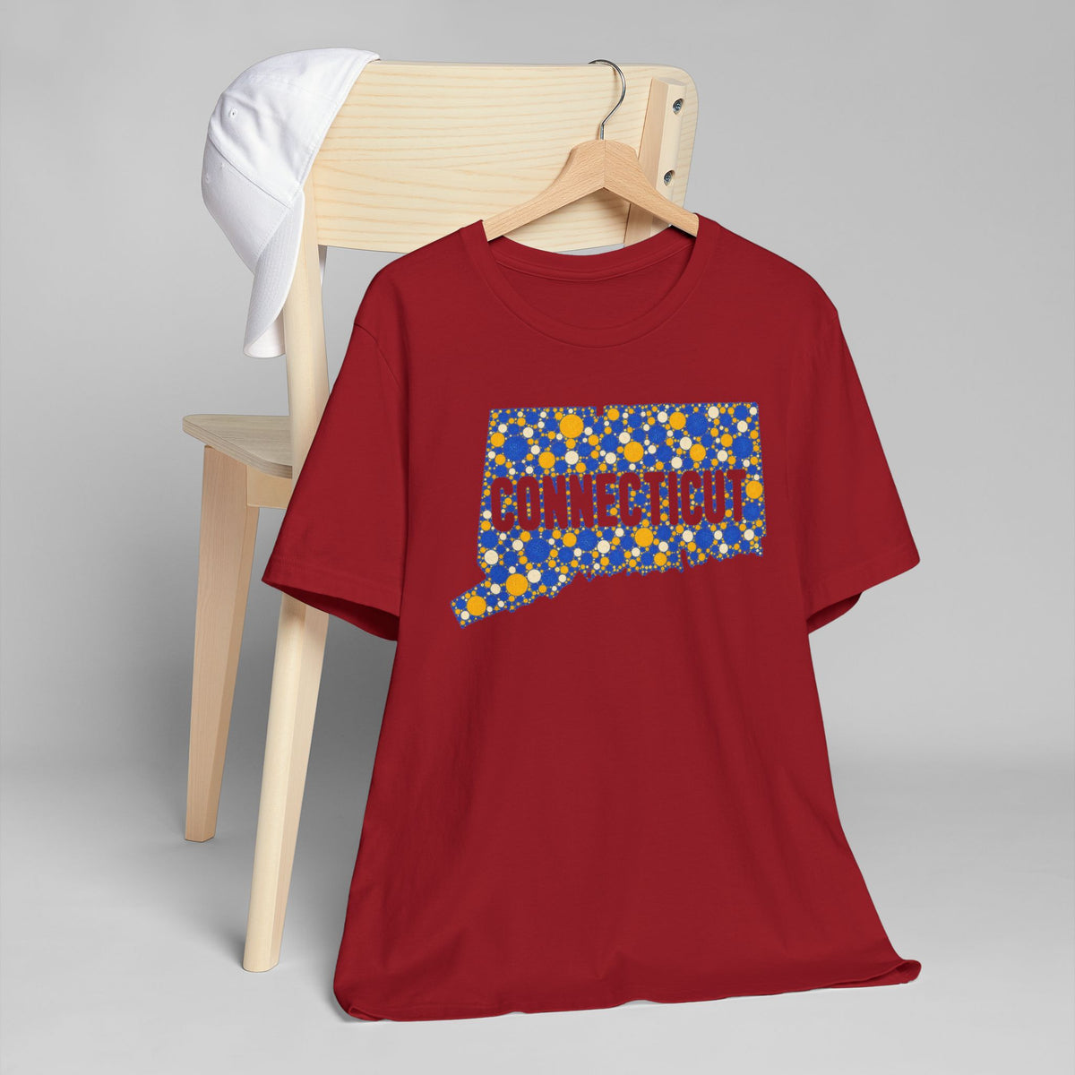 Connecticut State Floral Pattern T-Shirt | Connecticut Map Outline Graphic Tee