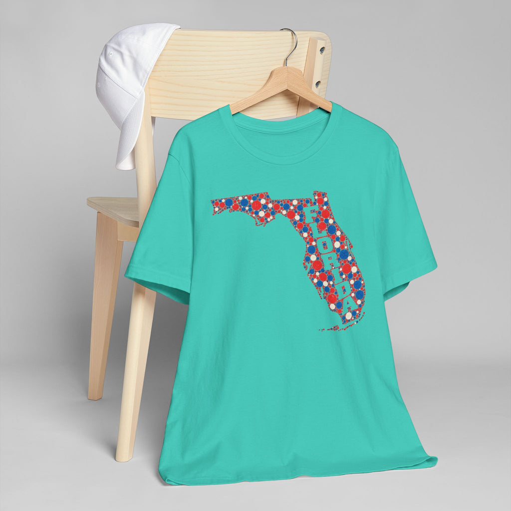 Florida State Floral Pattern T-Shirt | Colorful Florida Outline Graphic Tee