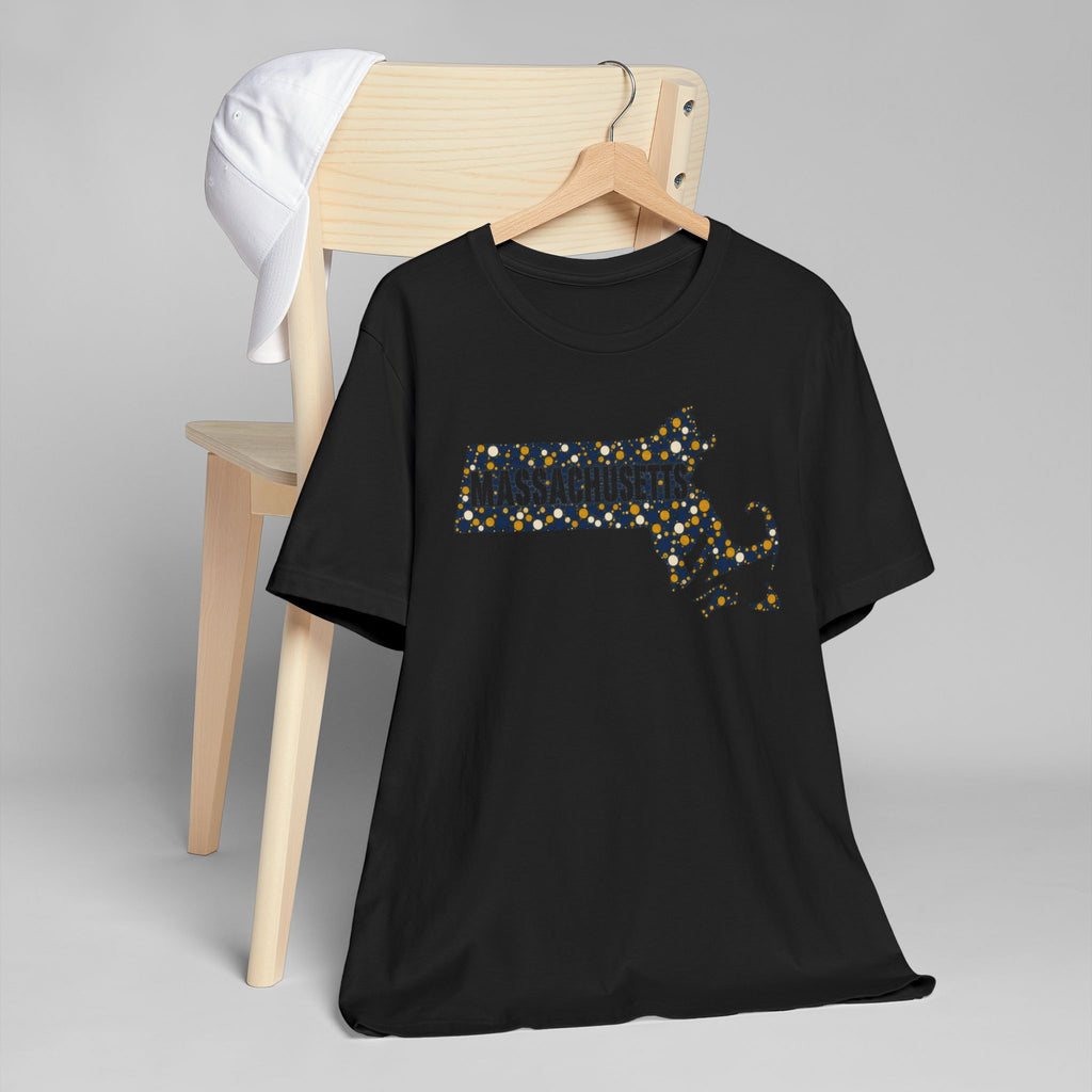 Massachusetts State Floral Map T-Shirt | Massachusetts Outline Graphic Tee
