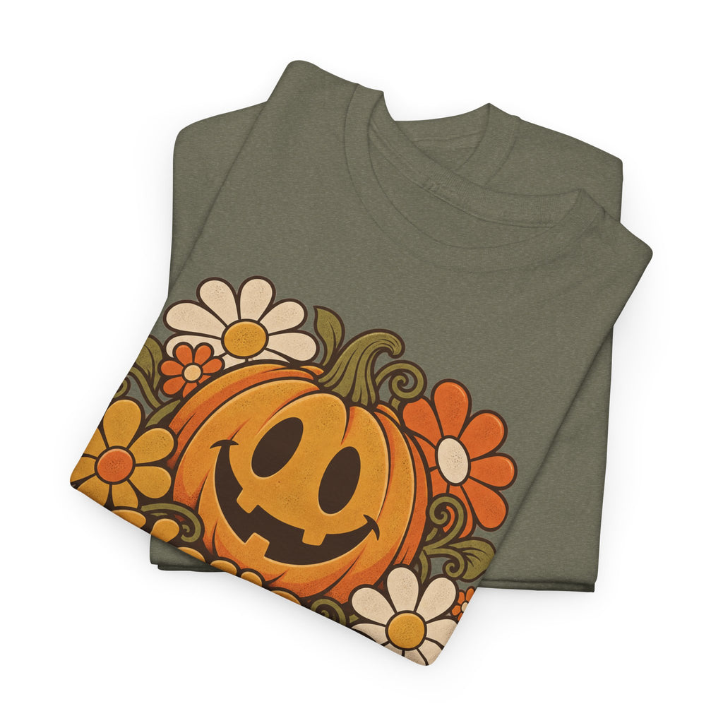 Have a Spooky Day Retro Pumpkin T-Shirt, Groovy Floral Jack O Lantern Halloween Shirt for Women and Men, Fall Teacher Tee