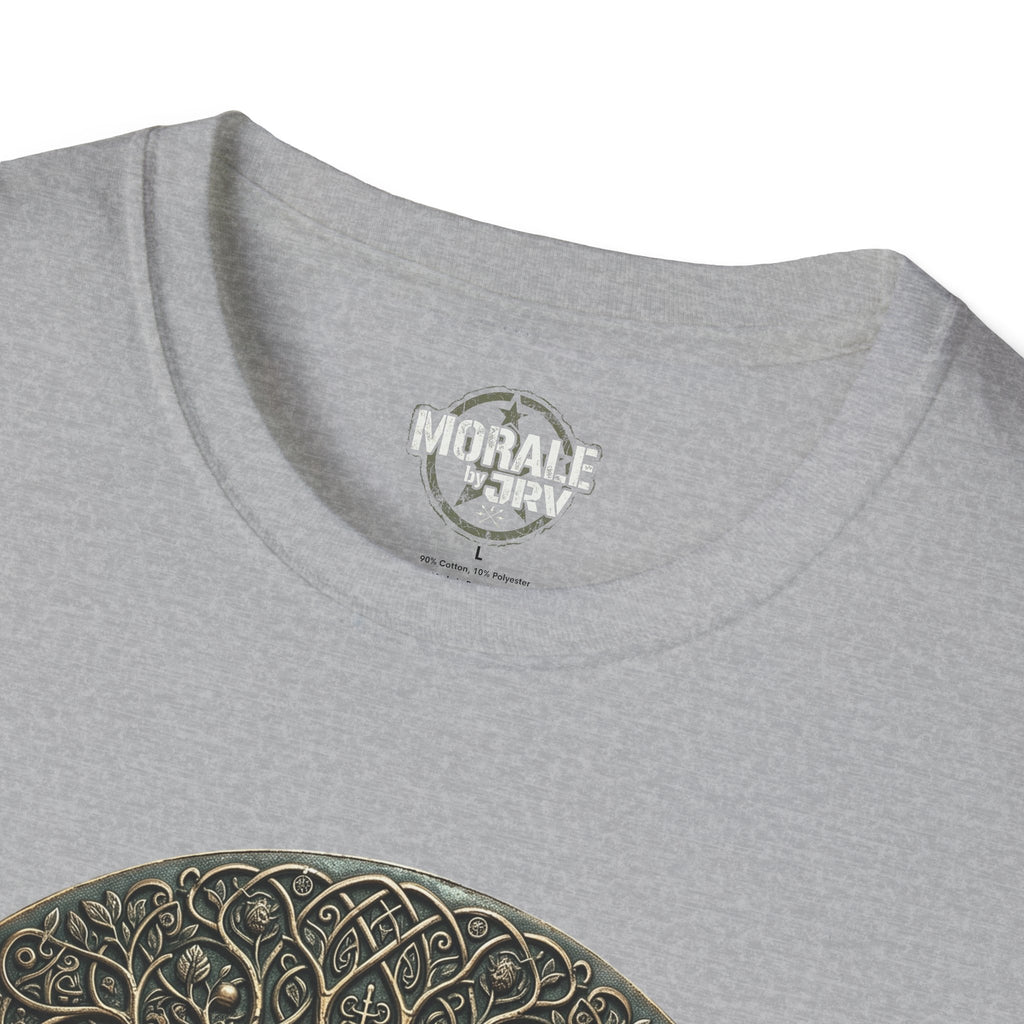 Sport Grey T-shirt neckline with small circular logo