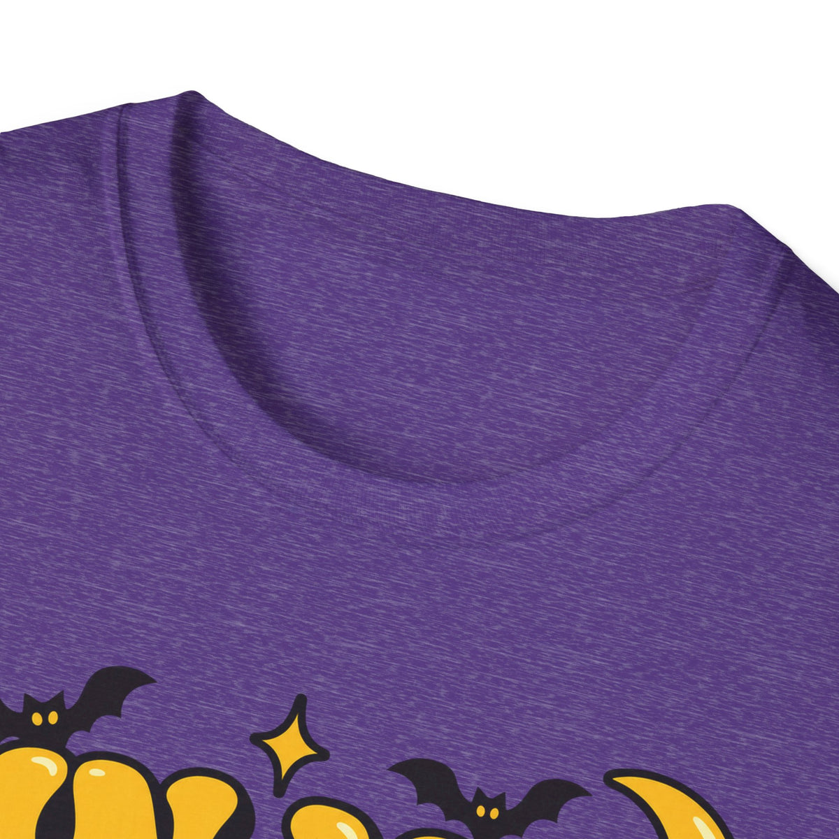 Halloween t-shirt in purple with crew neck and partial spooky graphic