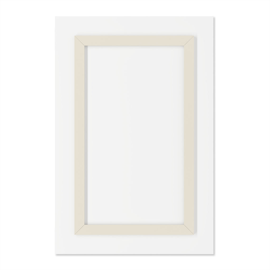 Wall art frame only, beige border on a white backing with no print