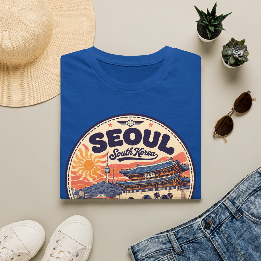 Seoul South Korea Vintage Travel Stamp T-Shirt | Korean Landmark Tee