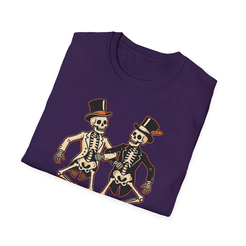 Dancing Skeletons The Graveyard Shift T-Shirt - Vintage Halloween Tee