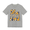 Heather gray crewneck T-shirt with multicolor polka-dot Utah map graphic