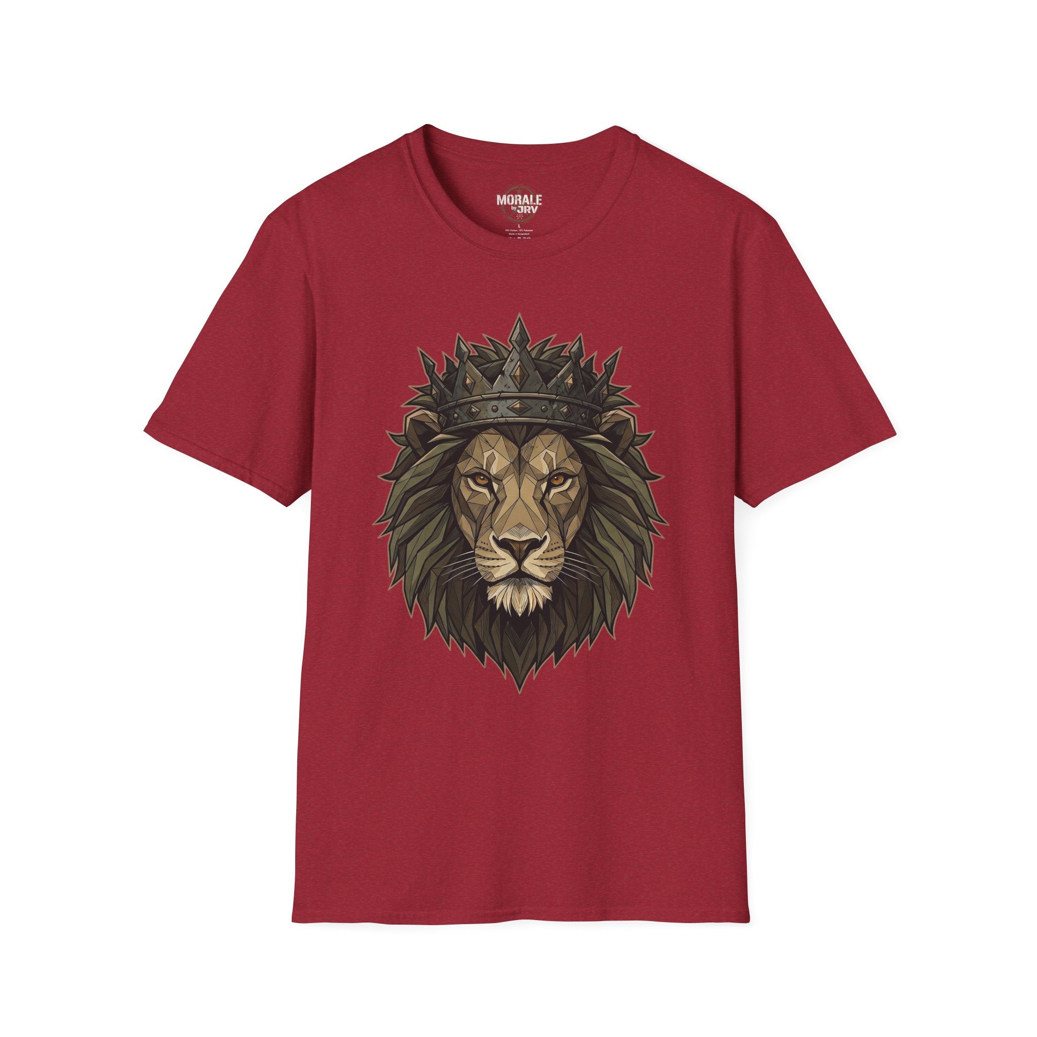Antique Cherry Red lion head T-shirt with crown graphic