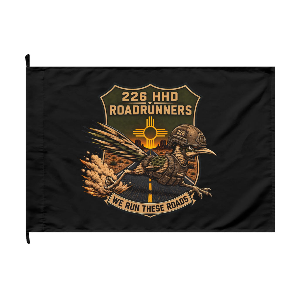 226 HHD Roadrunners Double-Sided Flag Black Horizontal