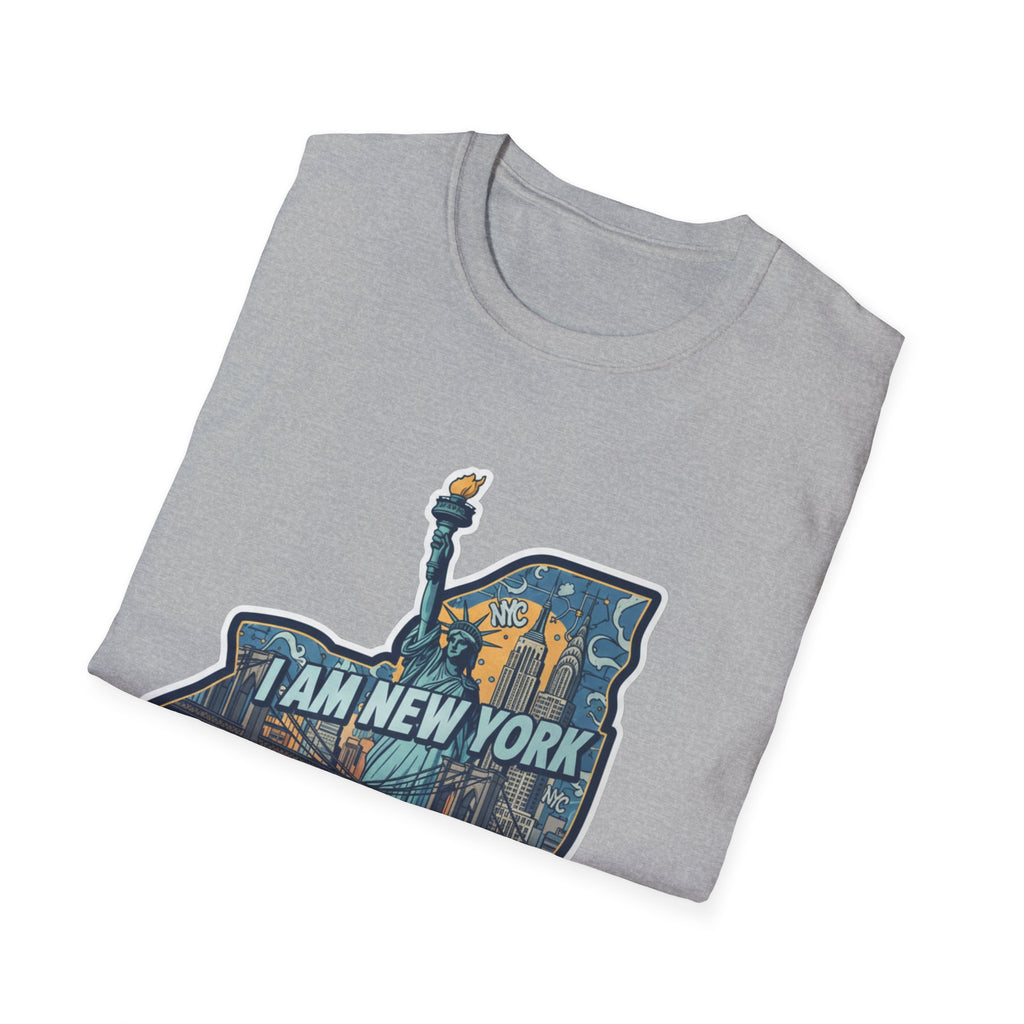 Sport grey T-shirt with “I AM NEW YORK” skyline graphic on the front