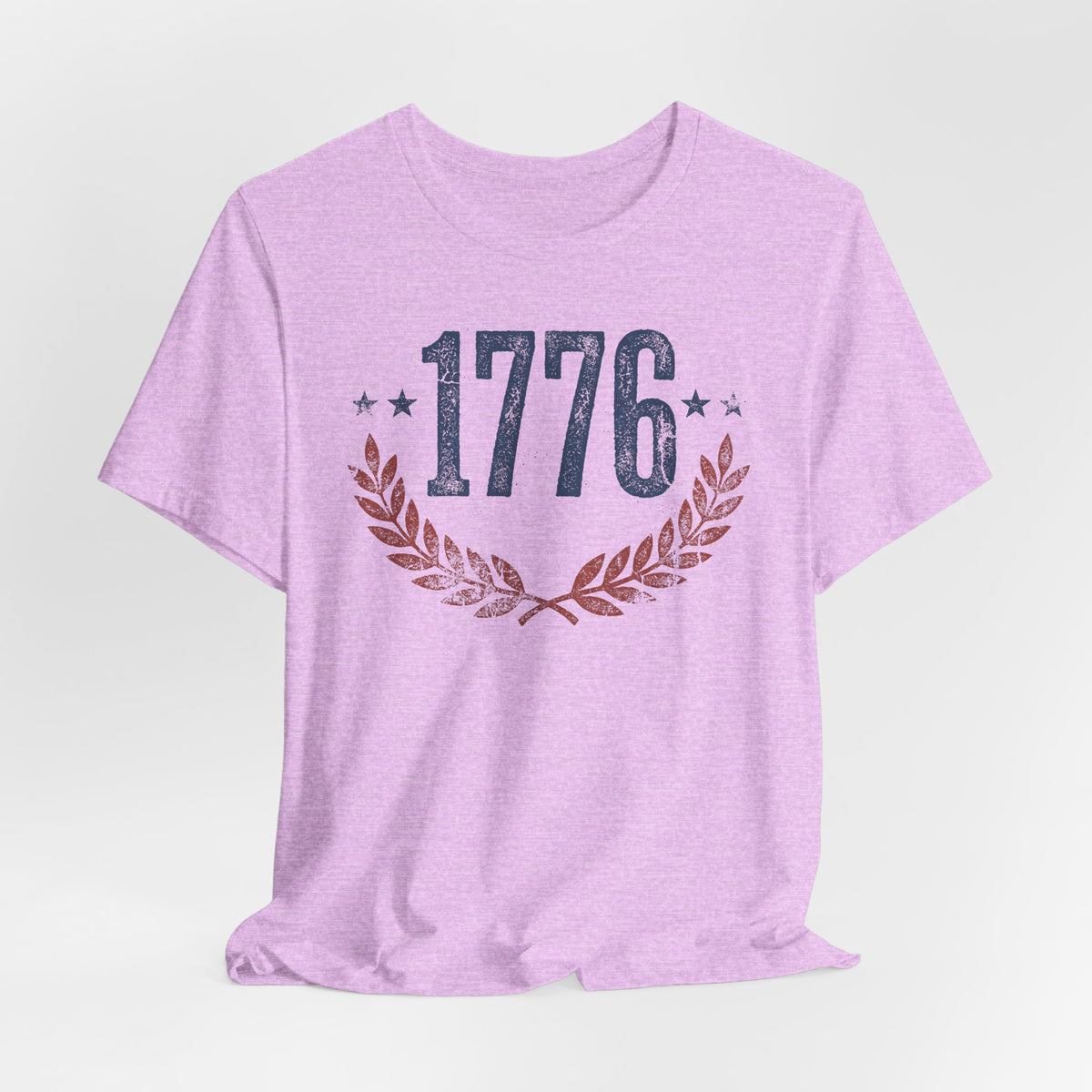 Lavender 1776 laurel wreath graphic T-shirt, short sleeves