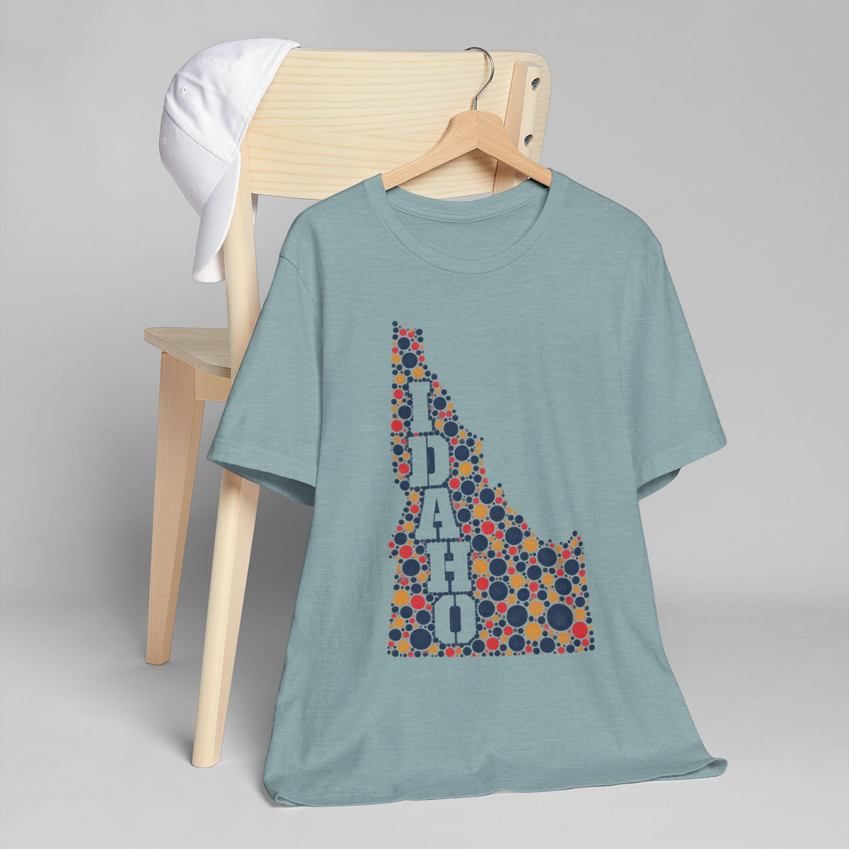 Idaho Polka Dot State Outline T-Shirt | Colorful Idaho Map Graphic Tee