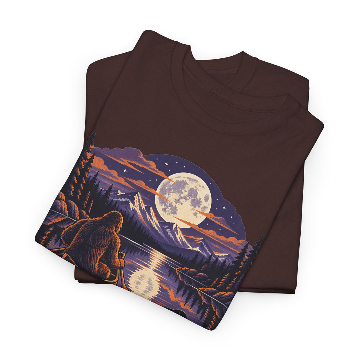 Paddle After Dark Canoe T-Shirt, Moonlit Lake Night Paddling Shirt for Men and Women, Vintage Canoeing Gift Tee
