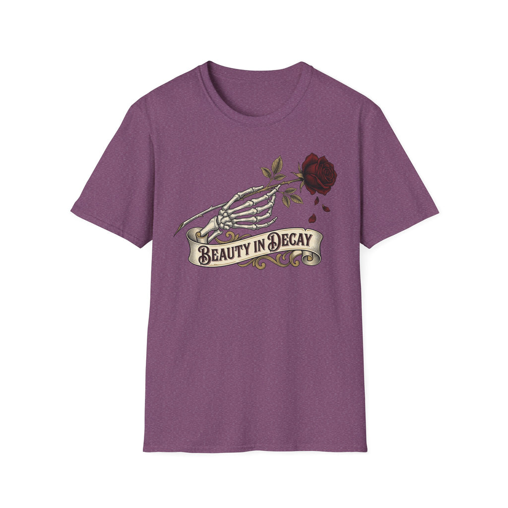 Beauty in Decay T-Shirt - Skeleton Hand & Rose Gothic Tattoo Tee