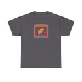 Dark gray graphic T-shirt with capybara zen badge logo at center