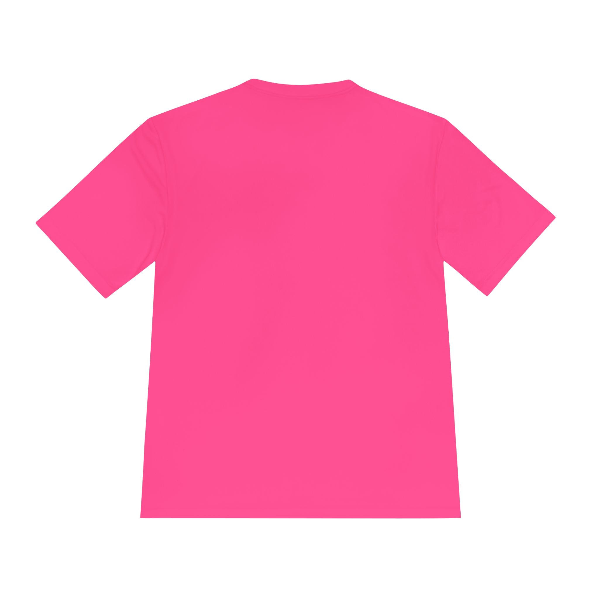 Neonpinkes T-shirt Rückansicht, glattes Design ohne Aufdruck