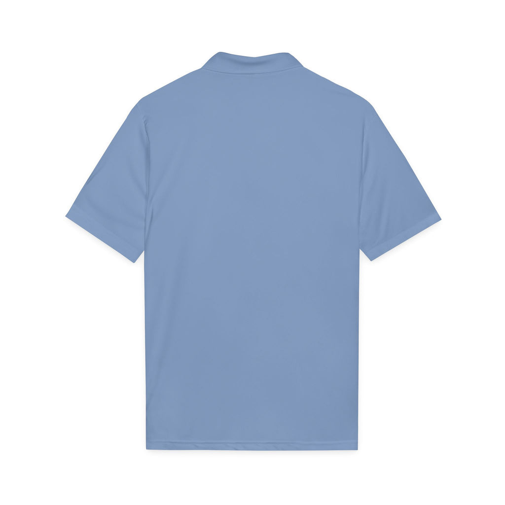 Sunset Surf polo shirt, light blue with plain back and ribbed collar