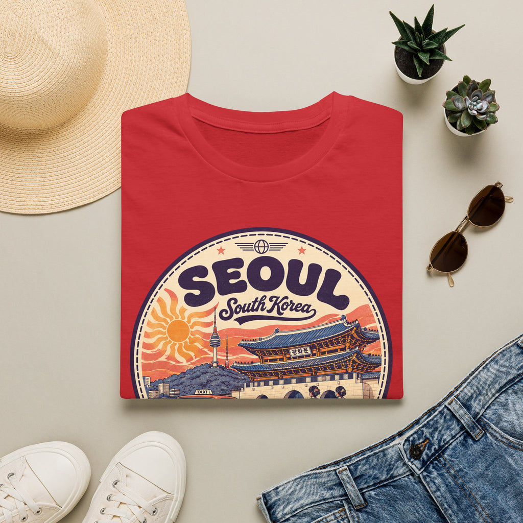 Seoul South Korea Vintage Travel Stamp T-Shirt | Korean Landmark Tee