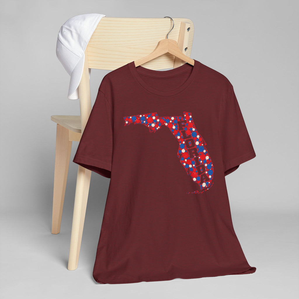 Florida State Floral Pattern T-Shirt | Colorful Florida Outline Graphic Tee