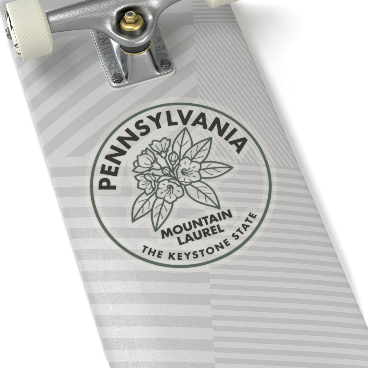 Pennsylvania circular mountain laurel state flower sticker, clear vinyl decal