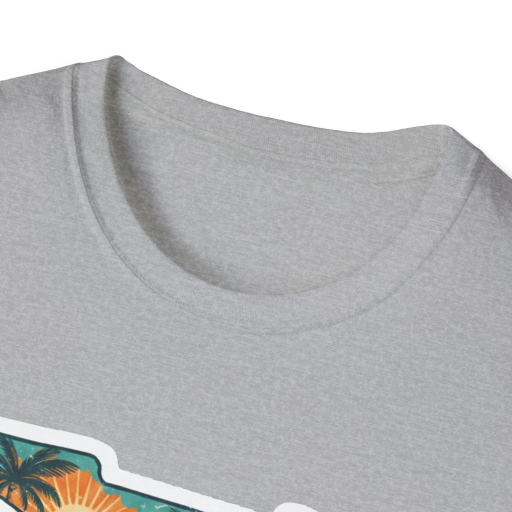 Florida T-shirt in sport grey, crew neck close-up