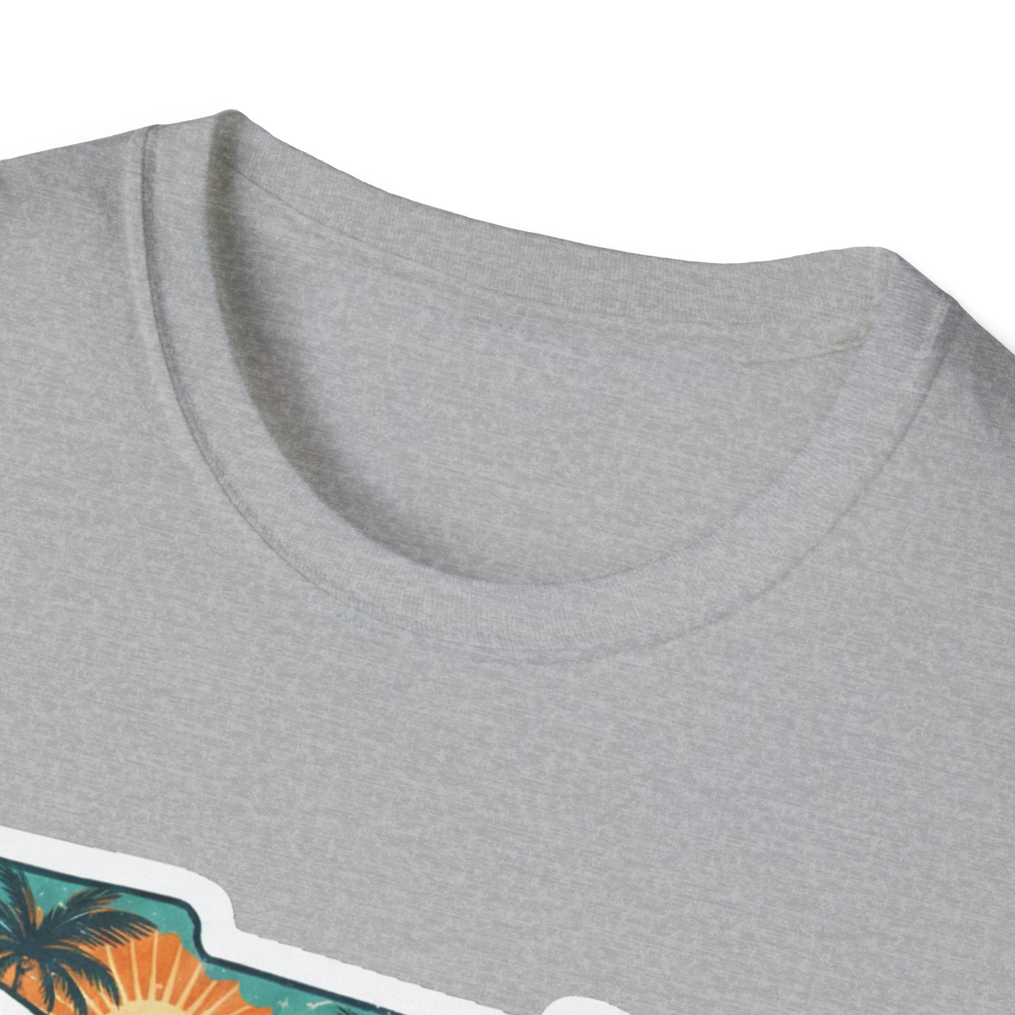 Florida T-shirt in sport grey, crew neck close-up