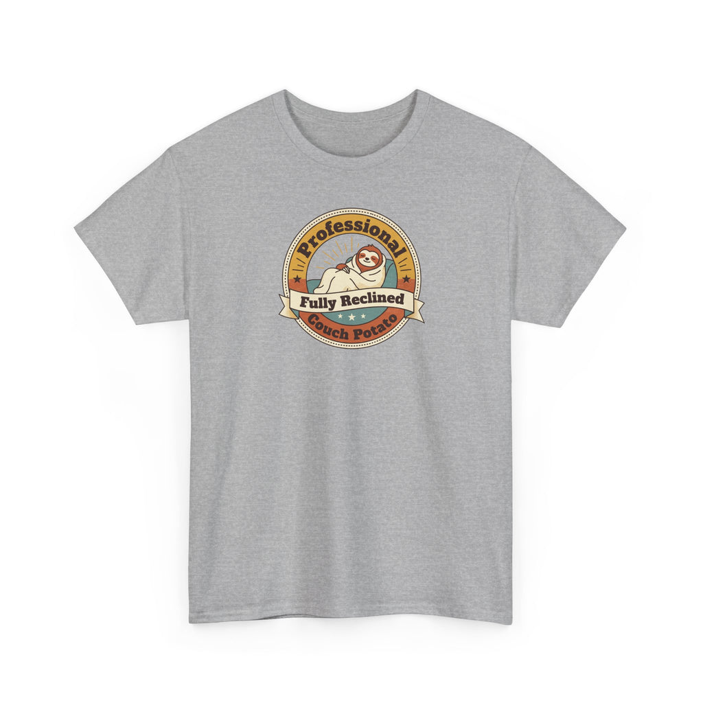 Sport grey T-shirt with crew neck and circular badge graphic on chest