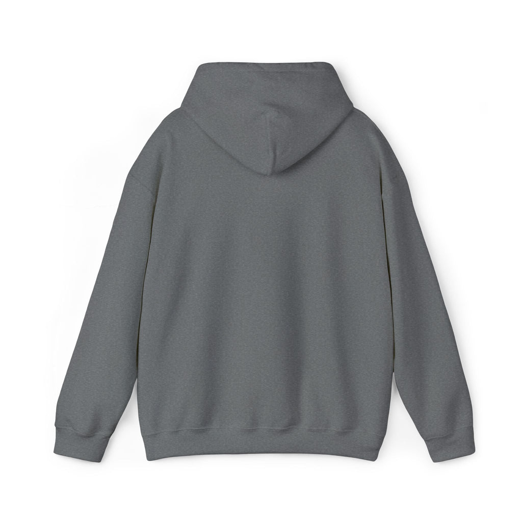 Heather gray pullover hoodie with hood and kangaroo pocket, plain front