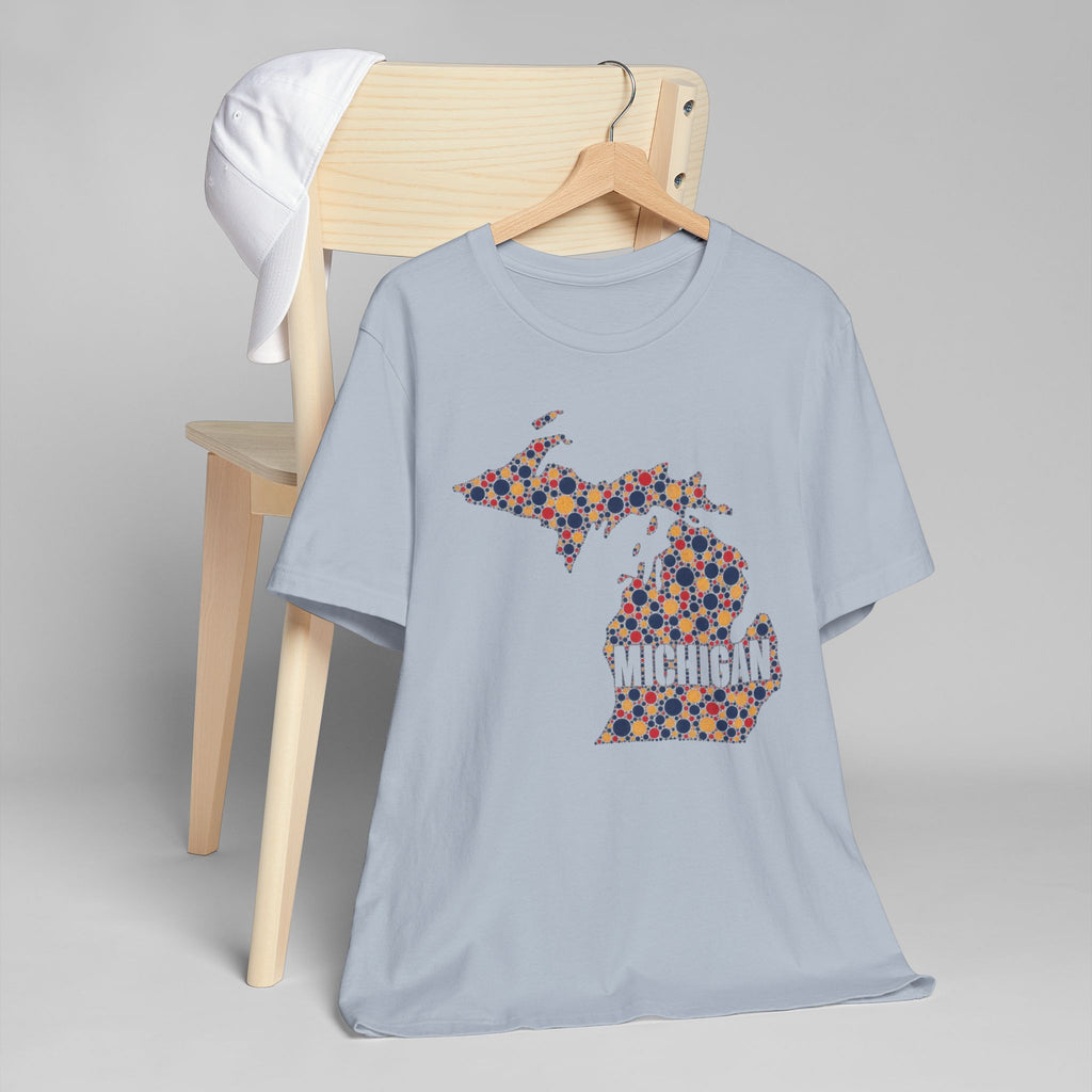 Michigan State Floral Map T-Shirt | Michigan Outline Graphic Tee