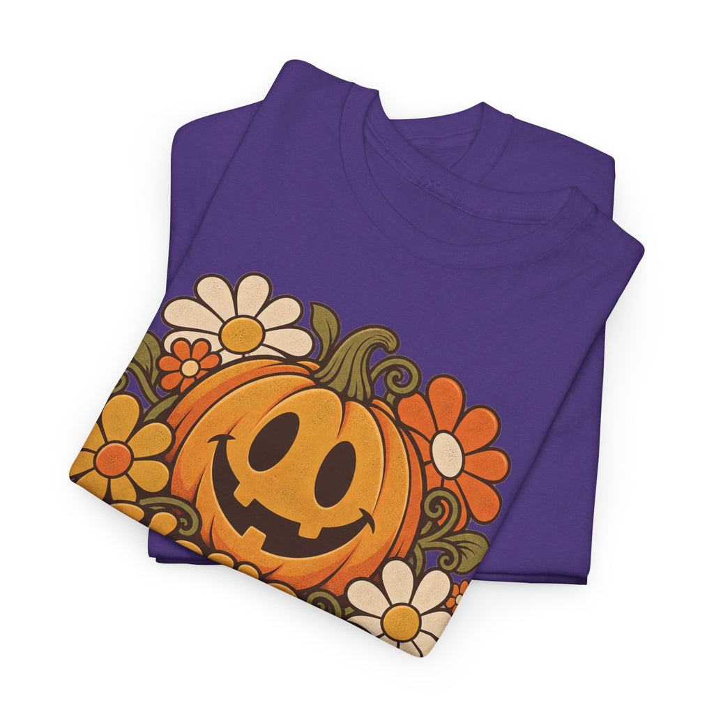Have a Spooky Day Retro Pumpkin T-Shirt, Groovy Floral Jack O Lantern Halloween Shirt for Women and Men, Fall Teacher Tee