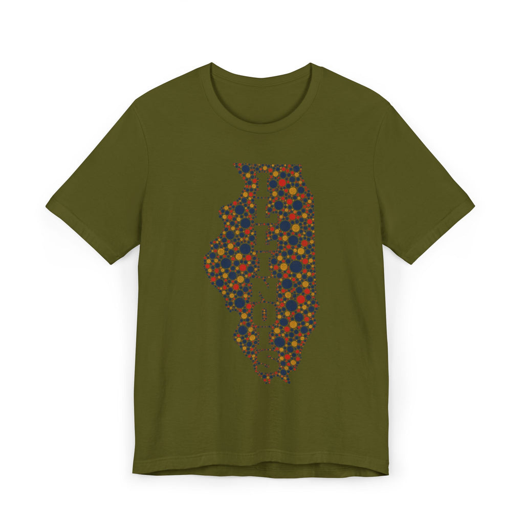 Illinois State Floral Polka Dot T-Shirt | Illinois Outline Graphic Tee