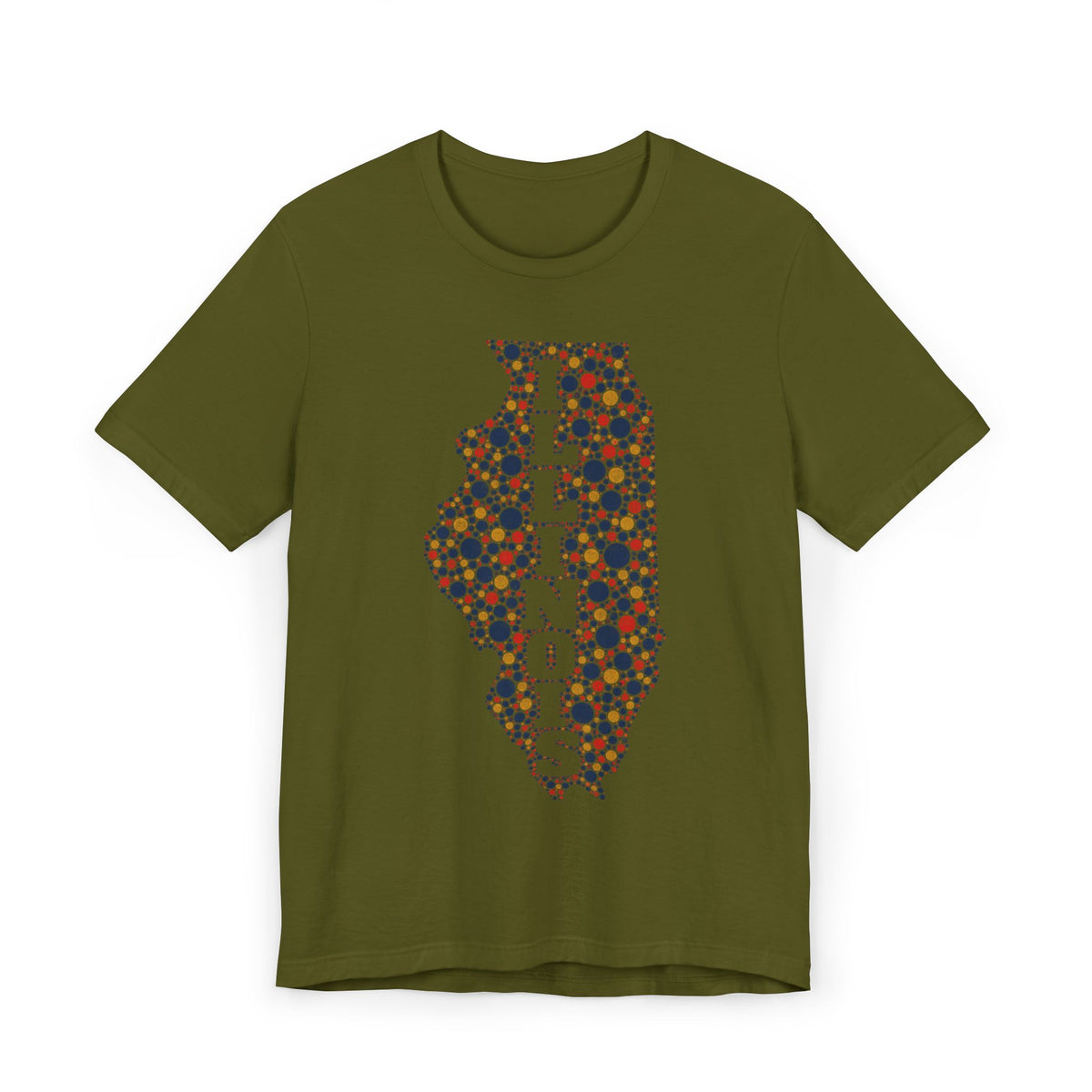 Illinois State Floral Polka Dot T-Shirt | Illinois Outline Graphic Tee