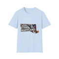 Light blue crewneck T-shirt with Maryland graphic collage front
