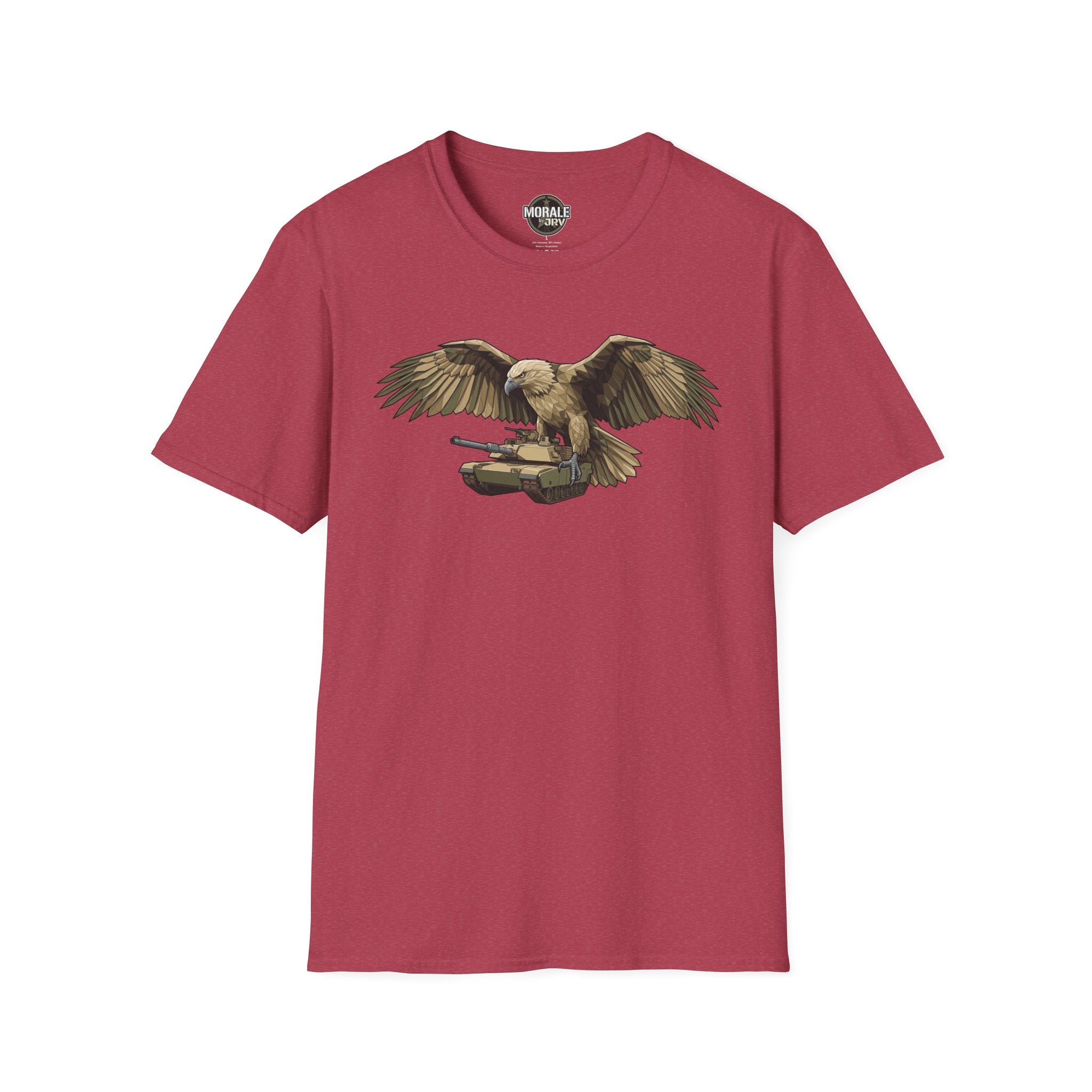 T-shirt with Bald Eagle design on maroon fabric, wings spread wildlife graphic
