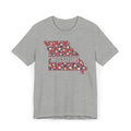 Missouri State Floral Map T-Shirt | Red White and Blue Missouri Outline Graphic Tee