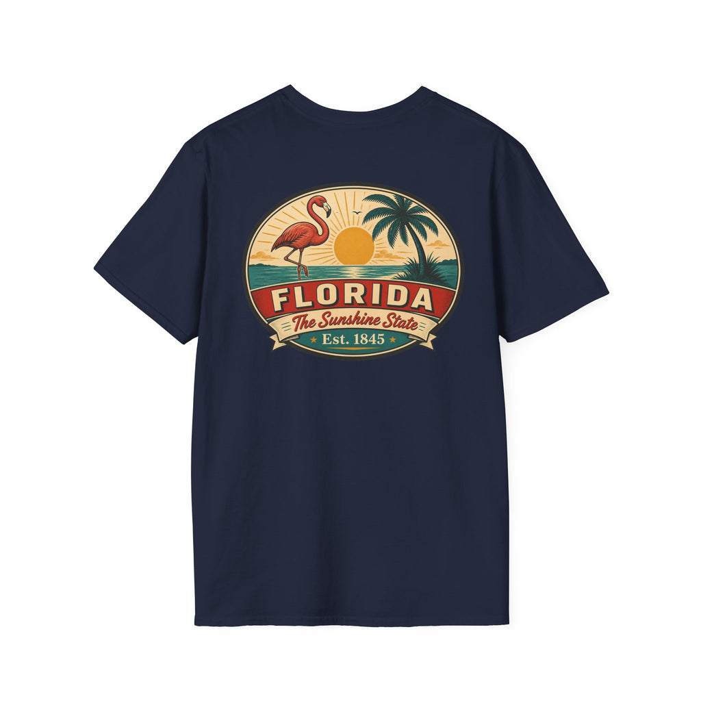 Navy T-shirt with Florida badge graphic on chest