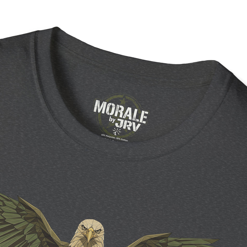 Soaring Hawk T-Shirt, heather dunkelgrau, Vintage-Raptorillustration auf der Brust