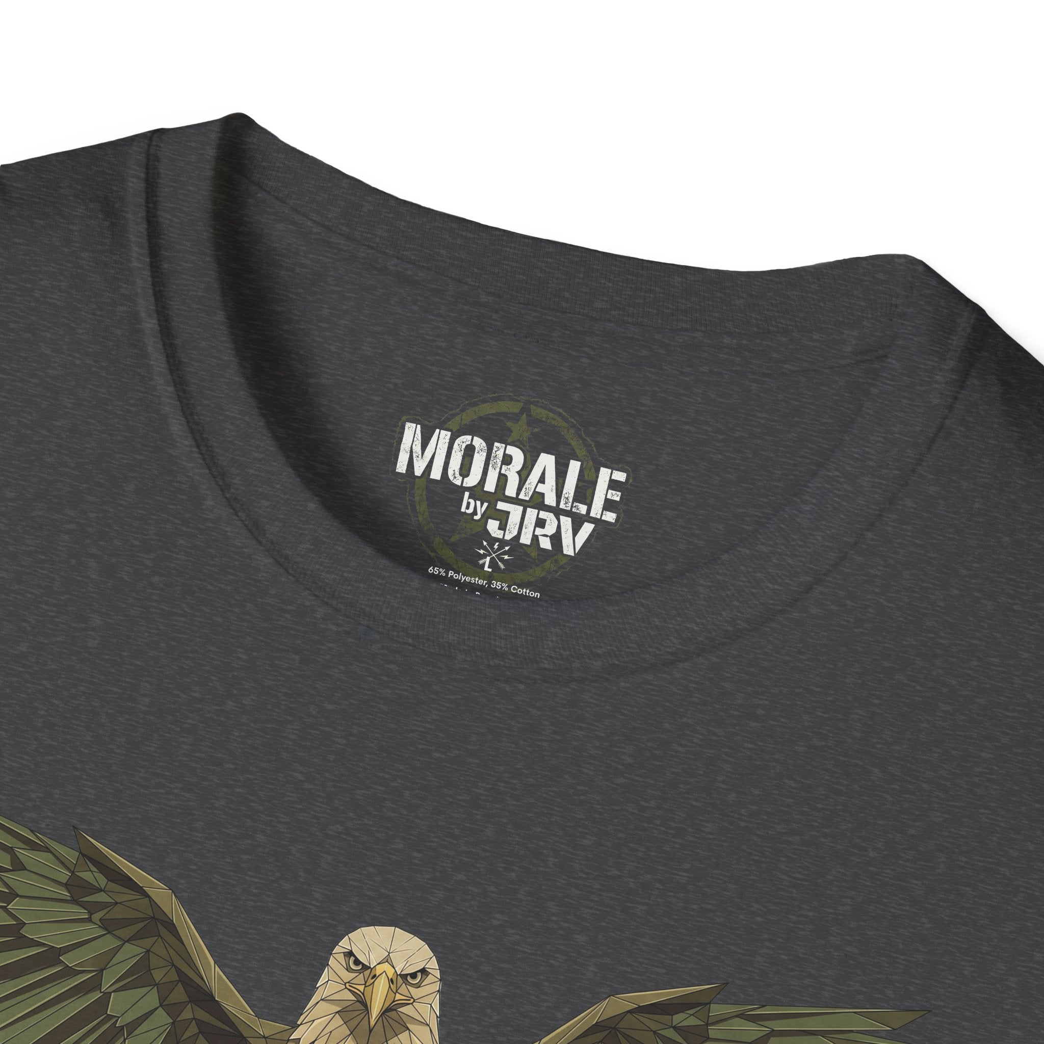 Soaring Hawk T-Shirt, heather dunkelgrau, Vintage-Raptorillustration auf der Brust