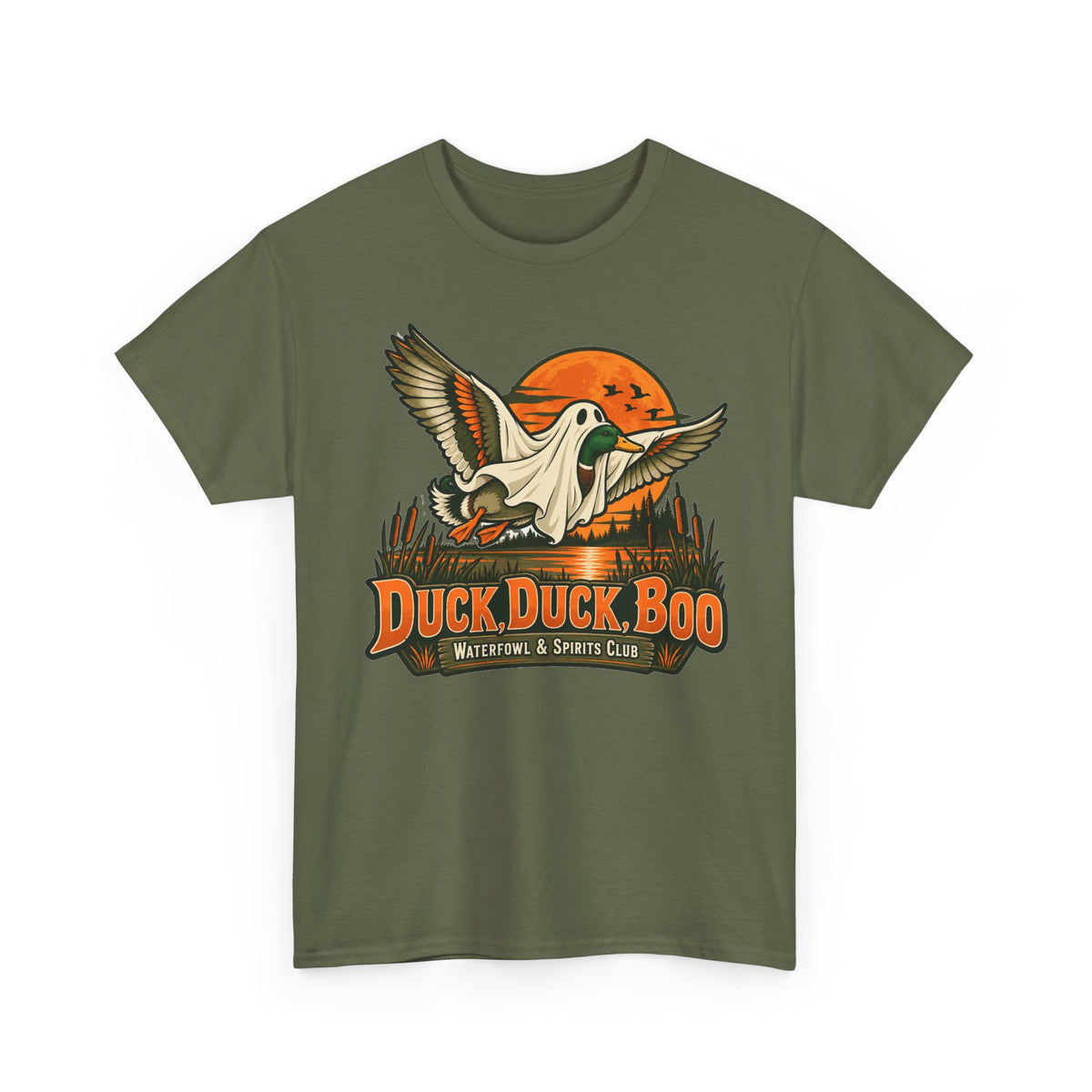 Duck Duck Boo Halloween T-Shirt, Funny Ghost Mallard Duck Hunting Shirt for Men and Women, Waterfowl Hunter Gift Tee